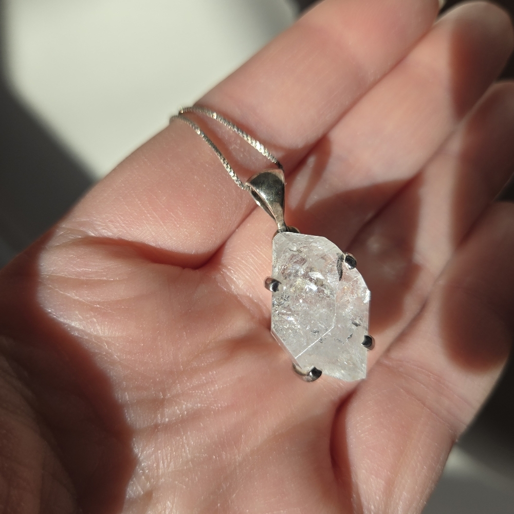 Large Herkimer Pendant Necklace